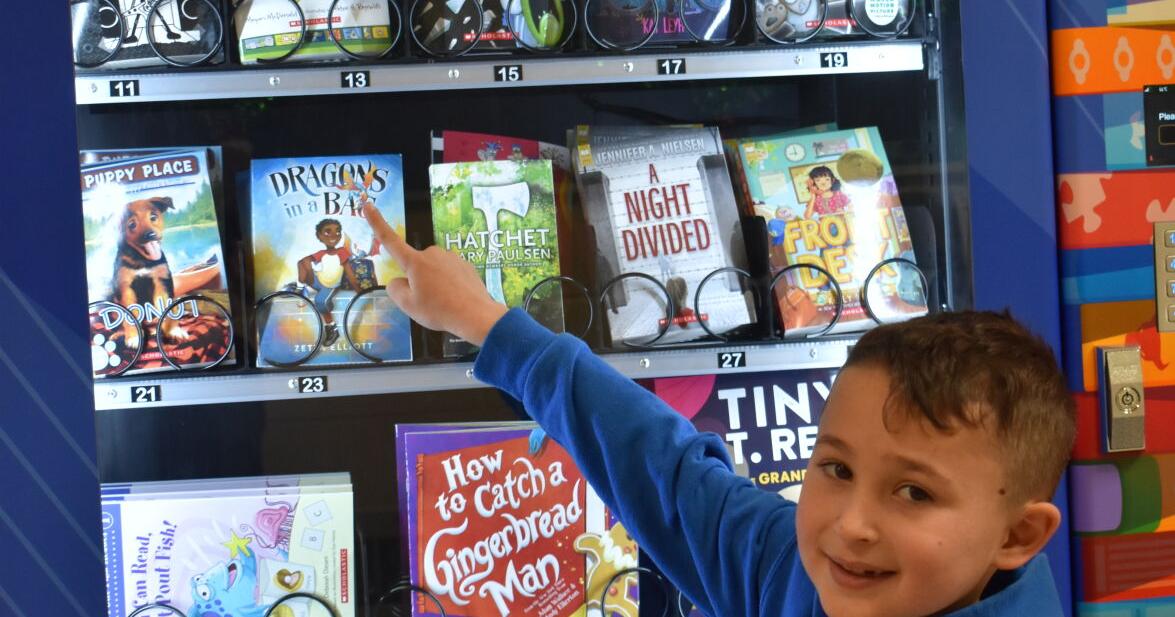 Greenville Elem. celebrates reading, positive behavior with book vending machine