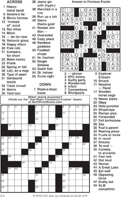 Crossword Puzzle Entertainment recordargusnews com