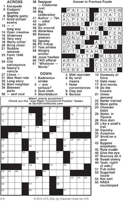 Crossword Puzzle Entertainment recordargusnews com