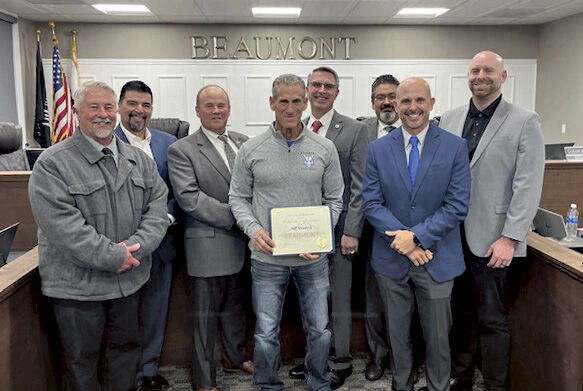 Coach Steinberg recognized by Beaumont City Council Sports