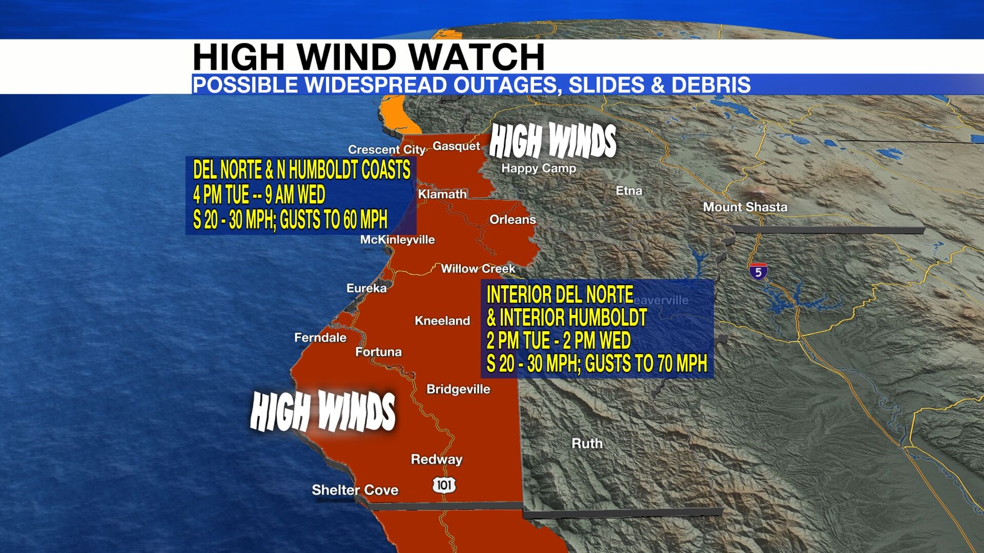 High Wind WATCH issued for Humboldt & Del Norte Counties | Local-news ...