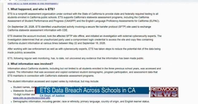 California Students’ Personal Information May Be Compromised in ETS Data Breach