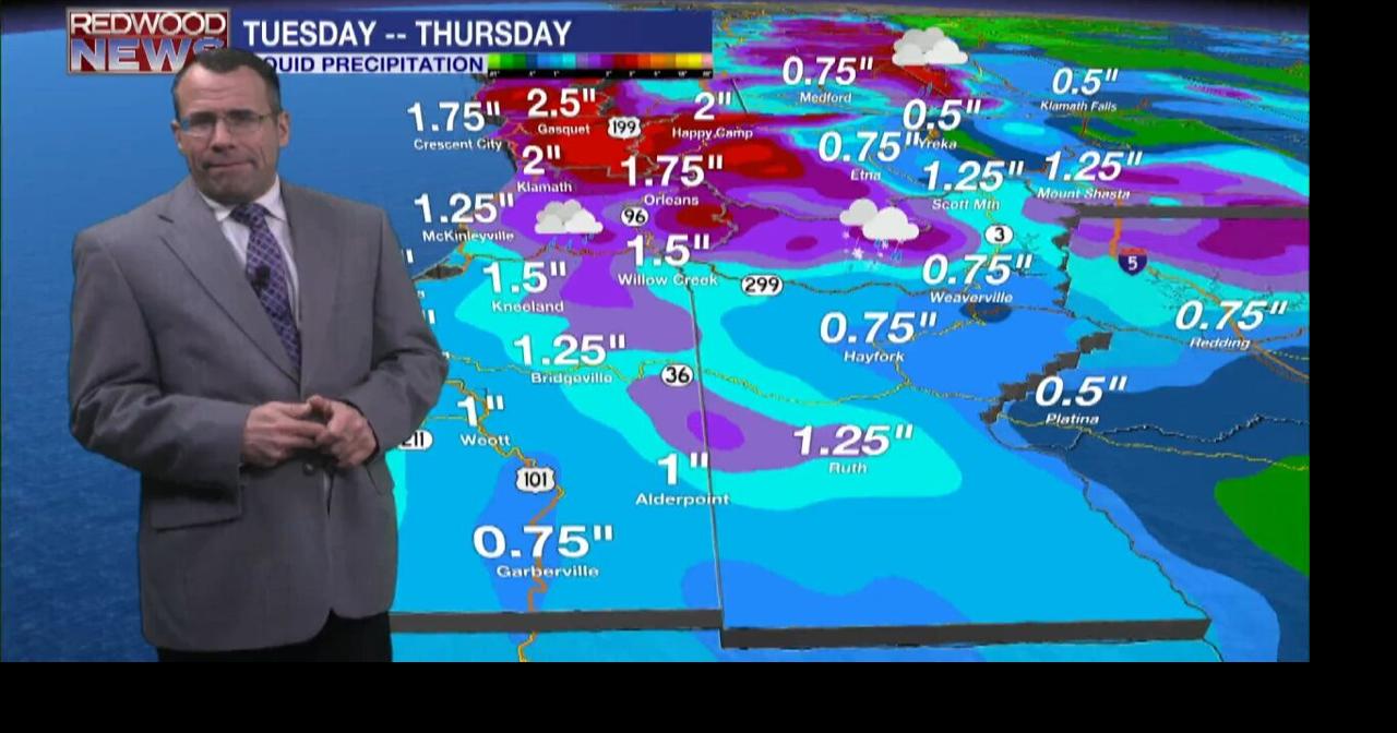 Much needed rainfall is on the way. | Latest Forecast | redwoodnews.tv