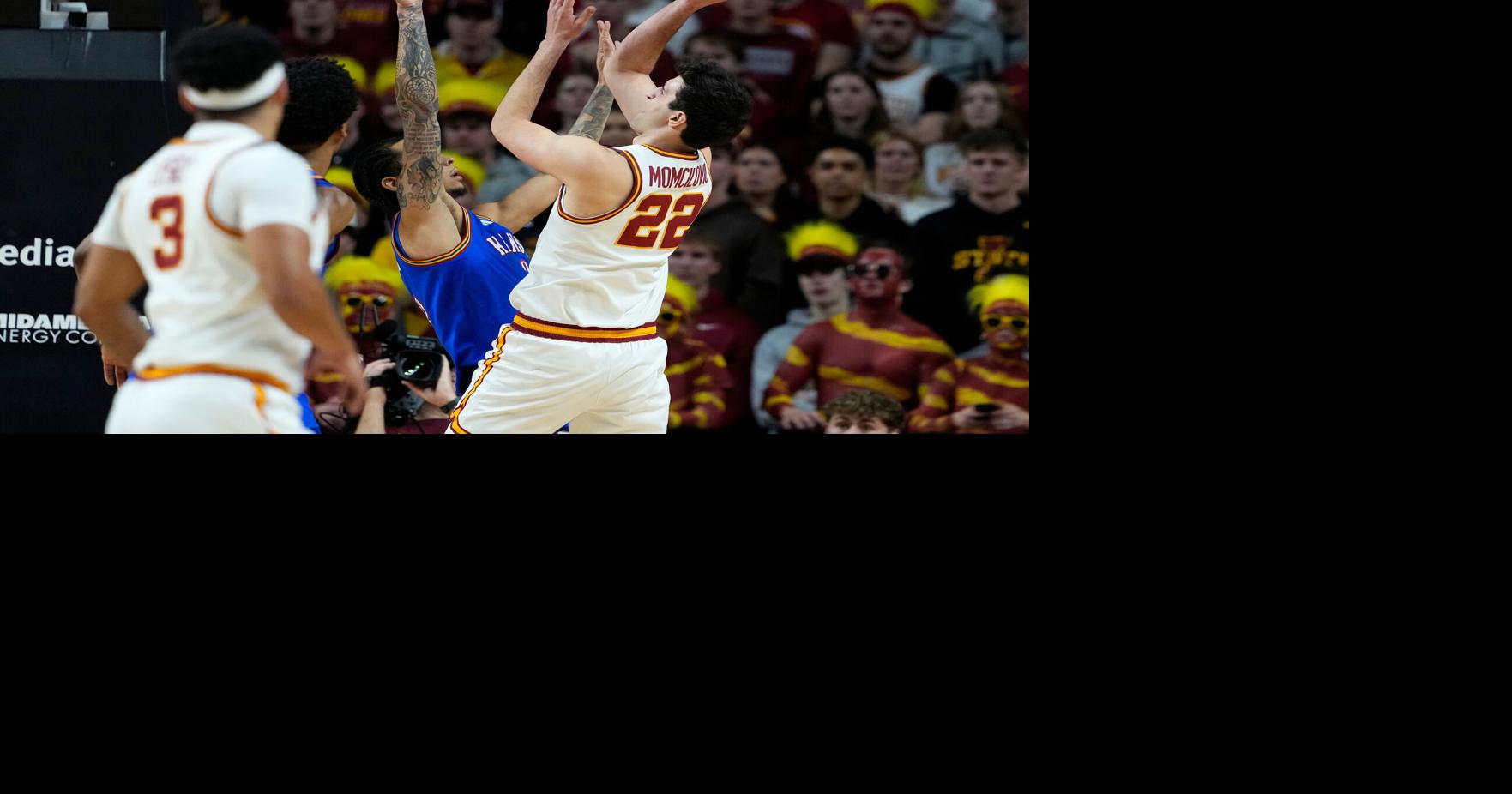 No. 5 Iowa State snaps No. 9 Kansas' winning streak, 74-56