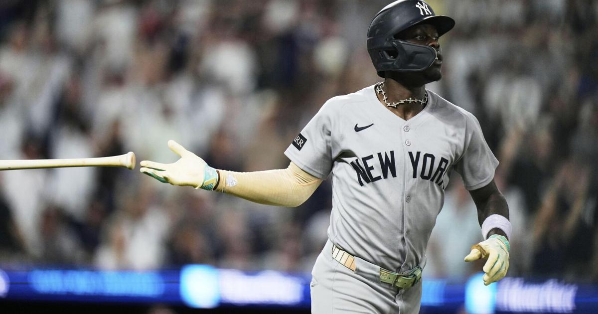 Jazz Chisholm Jr. leaves Yankees' game after getting hit on arm by 96.8 mph pitch