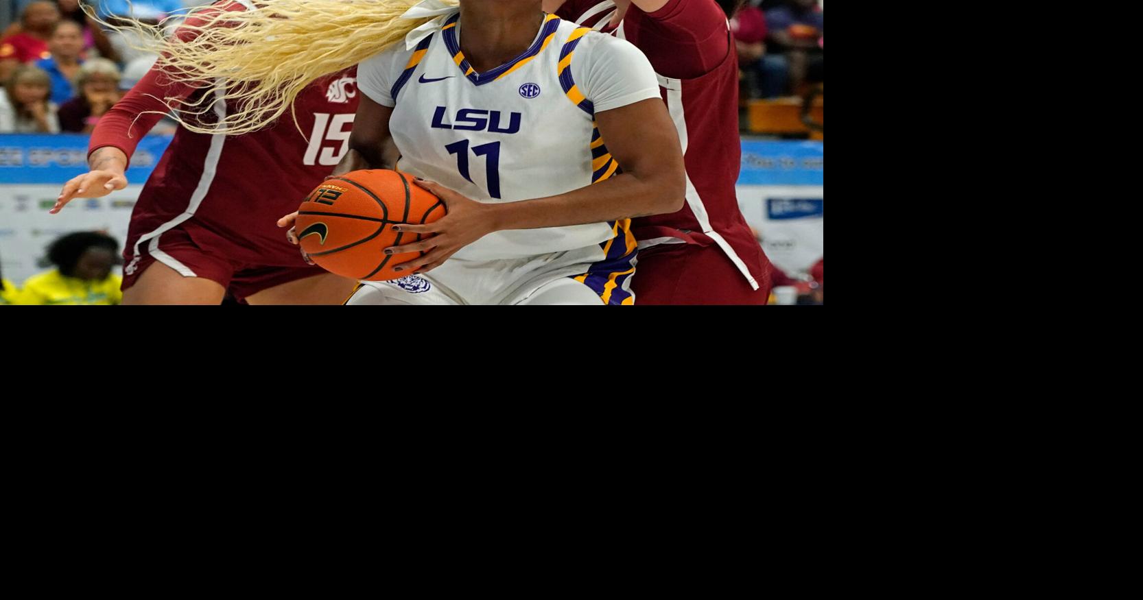 Flau’Jae Johnson leads No. 5 LSU over Washington State 112-35 for 8th straight game over 100 points