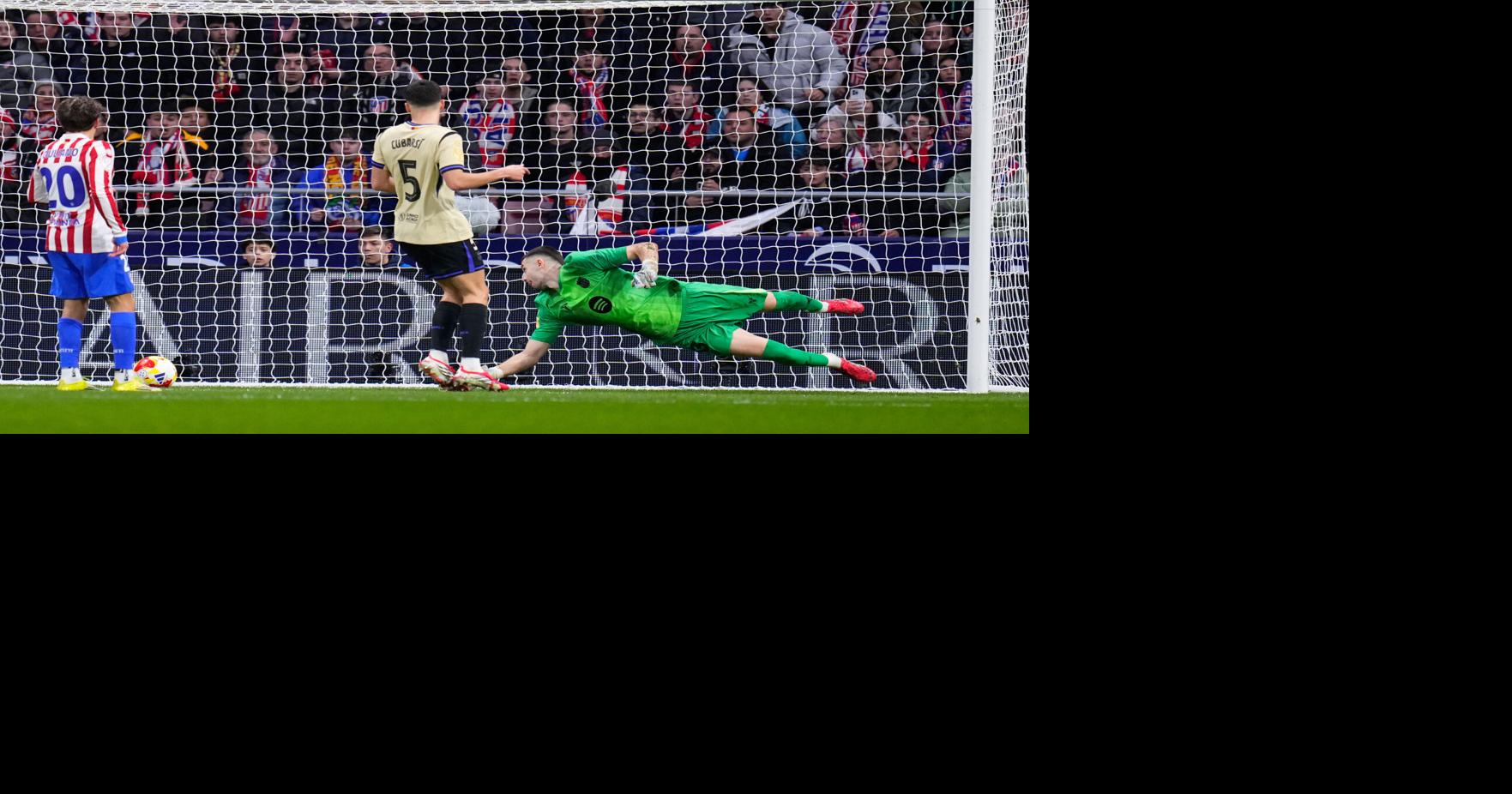 Goalkeeper's gaffe as Barcelona loses 4-0 to Atletico Madrid in first leg of Copa del Rey semifinal