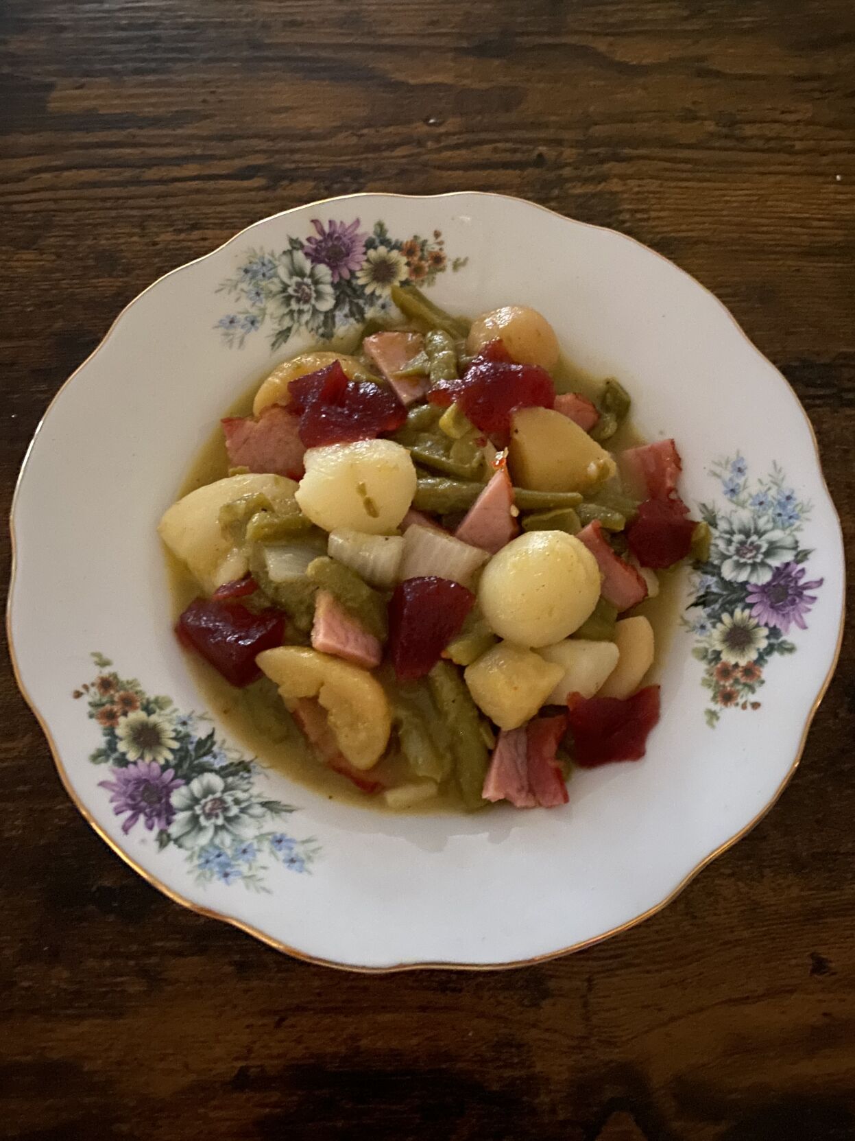 In the kitchen slow cooker green beans, ham hock and potatoes Life