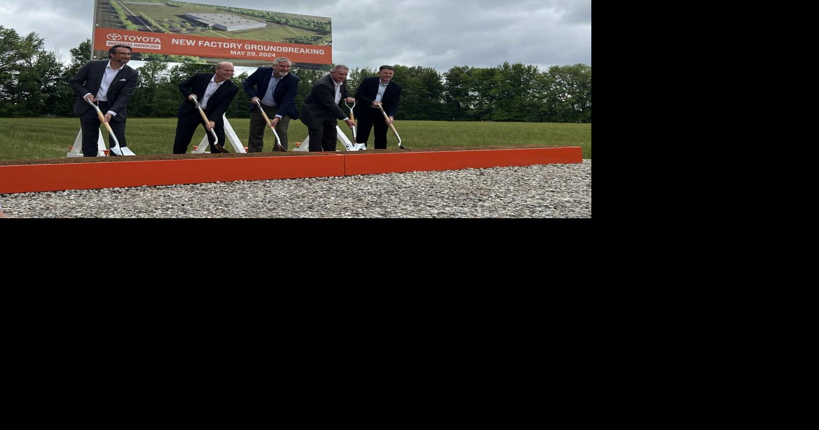 Holcomb, Toyota officials break ground on new $100 million forklift facility in Columbus