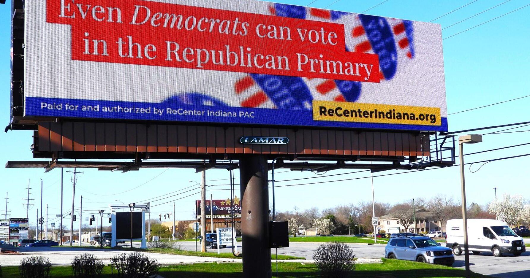New billboards urge Indiana Democrats to take Republican ballots in May primary - Vimarsana News