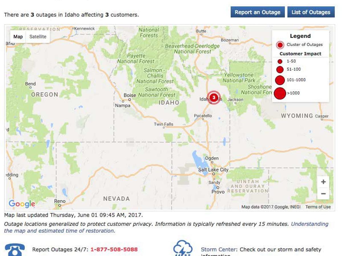 Rocky Mountain Power S New Online Outage Map Shows Where Power Is Out Local News Rexburgstandardjournal Com