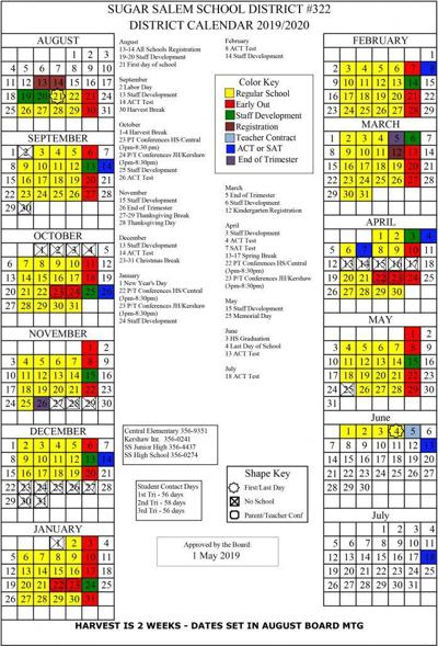 Sugar Salem School District confirms 2019 2020 school calendar
