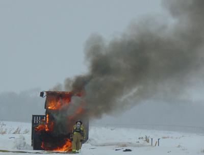 Fire destroys front end loader on Saturday | News ...
