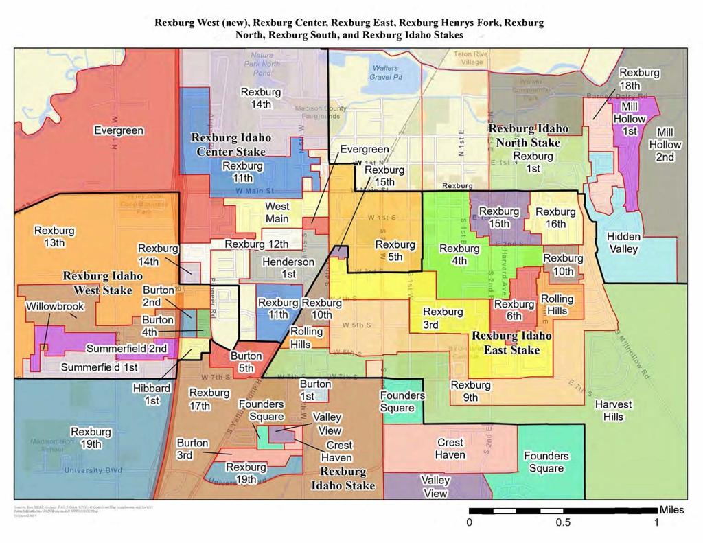 Lds Ward Boundaries Map Rexburg Stake And Ward Boundaries Realigned In Unique Manner | Local News |  Rexburgstandardjournal.com