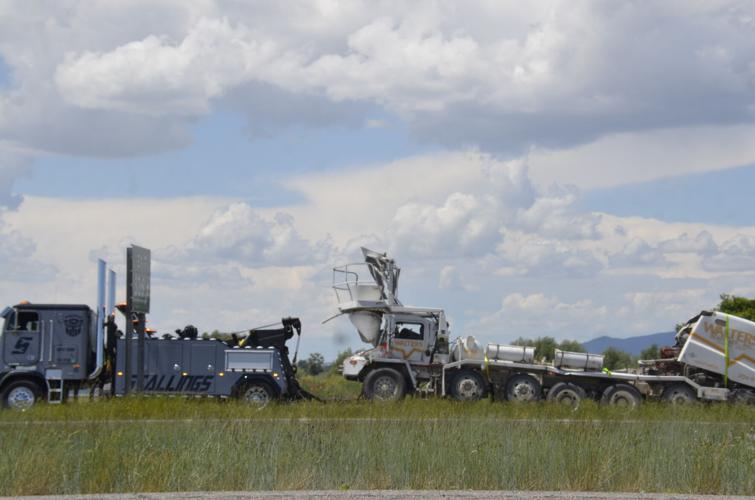 Cement truck overturns on U.S. Highway 20 blocking both lanes Local