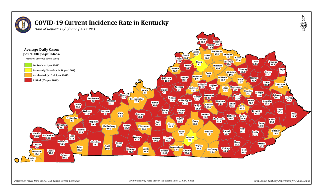 red zone map covid-19 | Kentucky | richmondregister.com