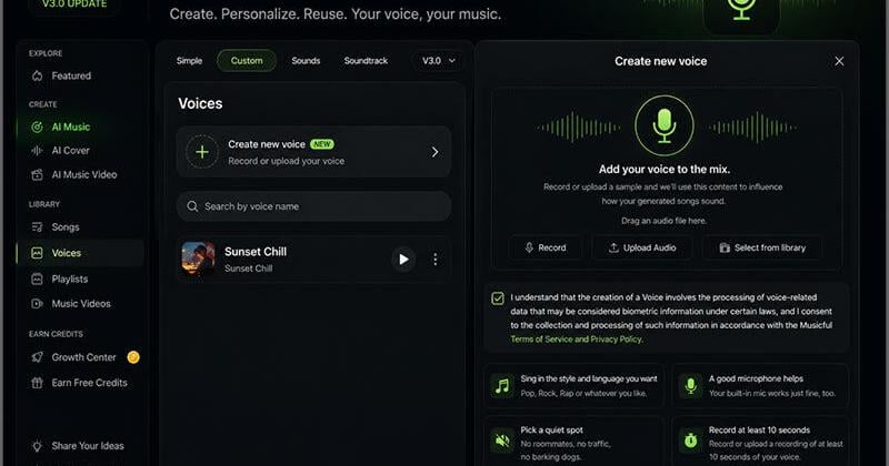 Musicful Launches v3.0 AI Model with Voice Customization for Reusable Voice Profiles