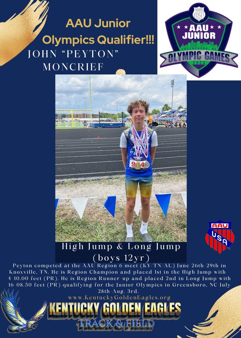 TRACK AND FIELD Golden Eagles soar into AAU Junior Olympic Games