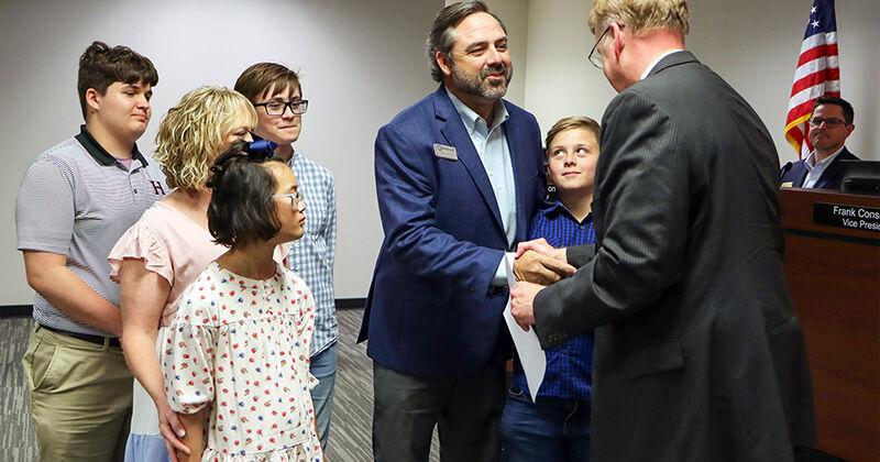 Trustees administer oath of office to new and returning members Local