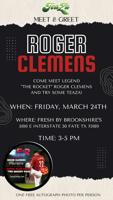 Roger Clemens to appear in Fate, Texas on Friday