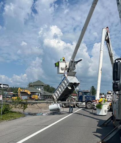 Dump truck takes down power line in Barneveld | Highway | romesentinel.com