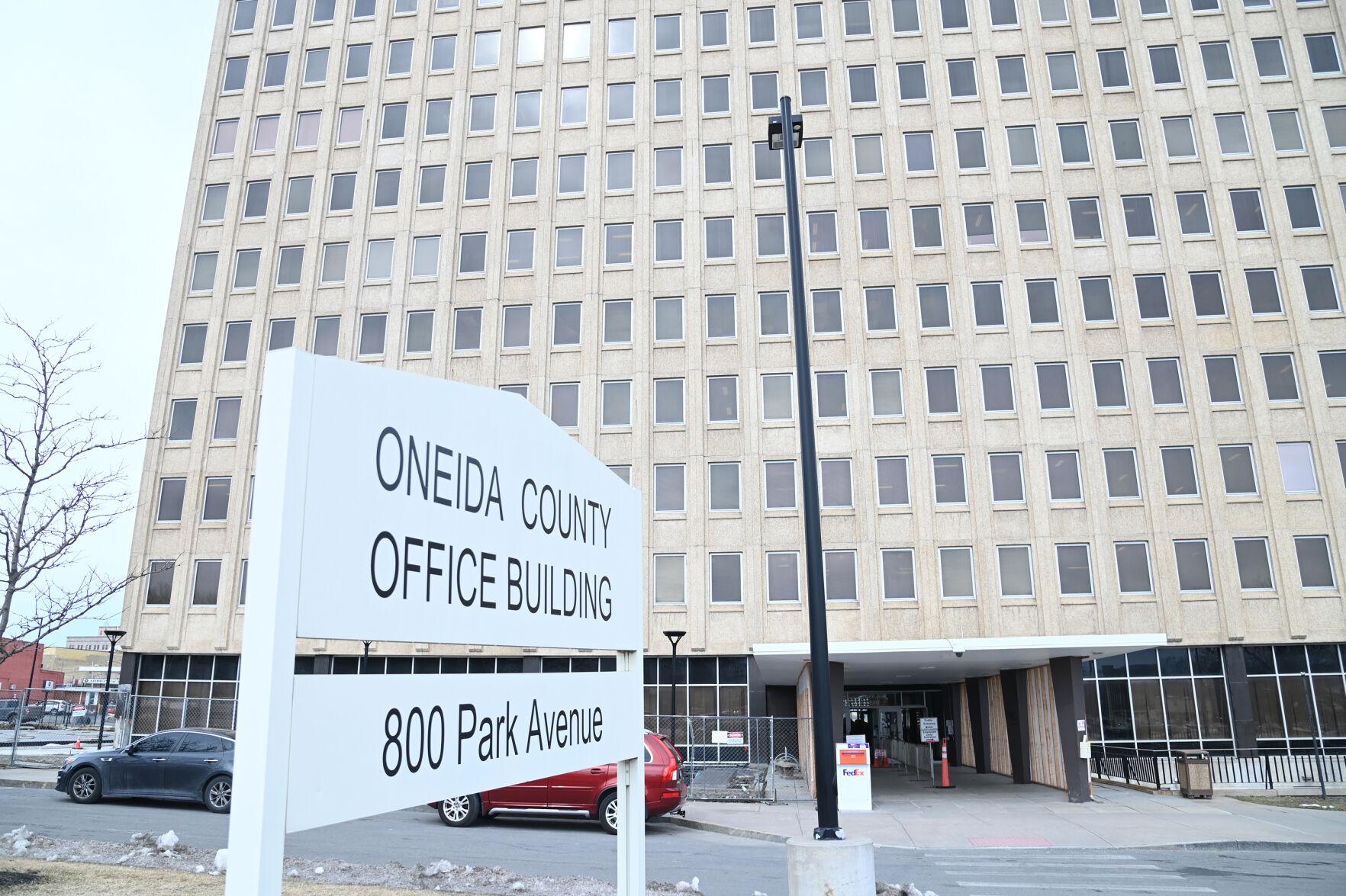 Park Avenue entrance to Oneida County Office Building open to public on