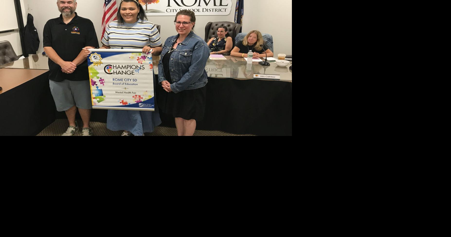 Rome school board recognizes Mental Health Fair, hears gym renaming request
