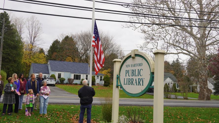 Library Flag Sign New Hartford Public Library hosts American flag raising in honor of ...