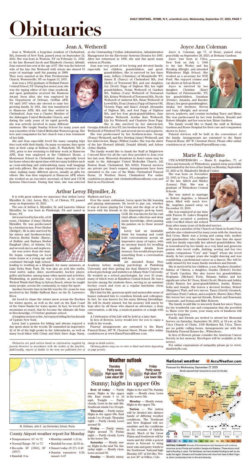 Page A7 | E-Edition | Romesentinel.com