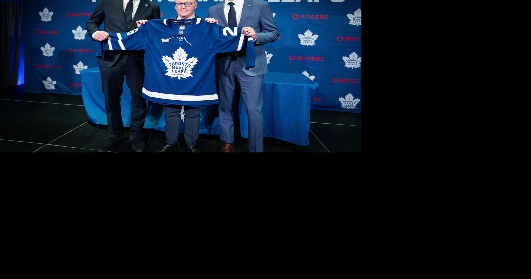 John Chayka faces harsh questions while being introduced as Maple Leafs GM