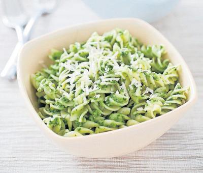For a variation on pasta with pesto sauce, use kale instead