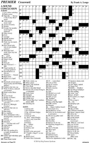 Premier sunday crossword