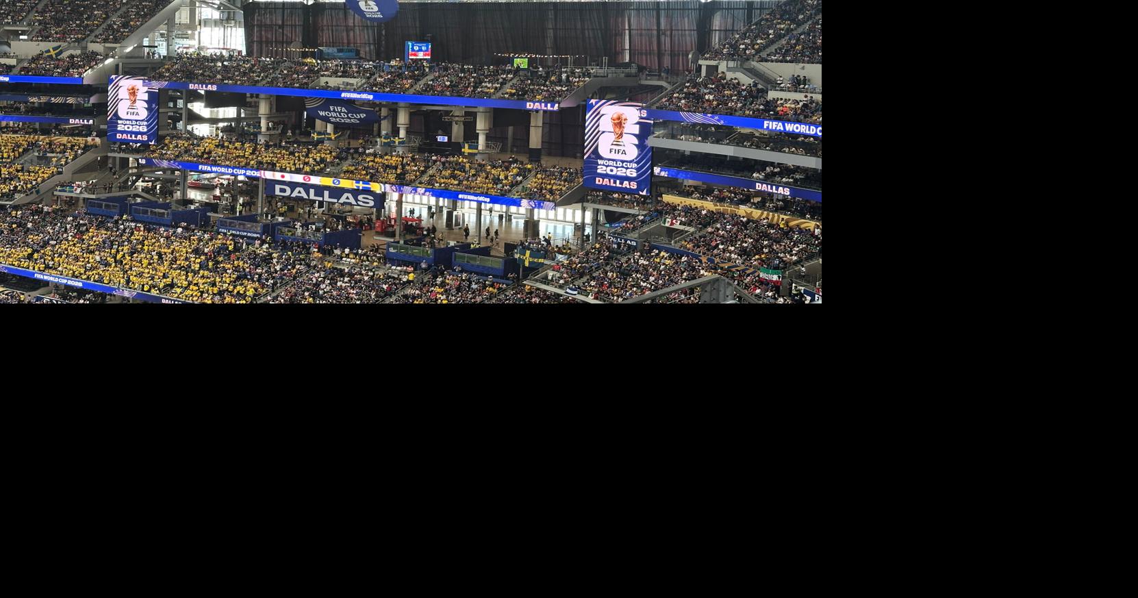 Curtains go up at AT&T Stadium for the World Cup, a glare-blocking move rejected by Jerry Jones