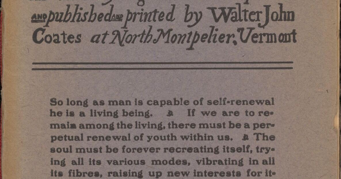 Glimpses of Vermont's Past: Walter John Coates