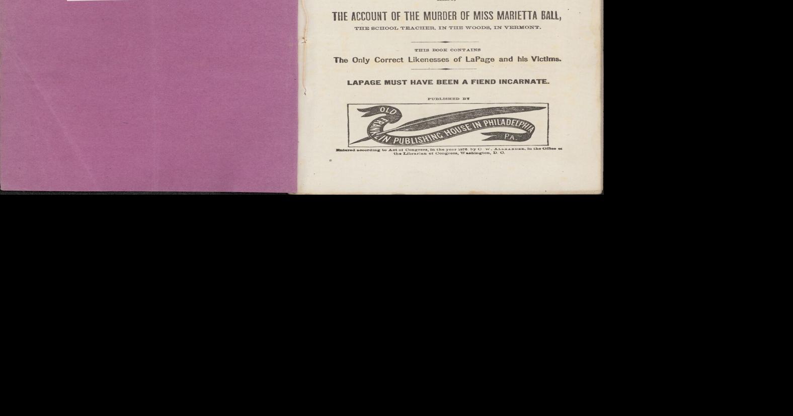 Glimpses of Vermont's Past: Murder in Vermont