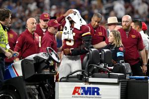 Commanders QB Jayden Daniels dislocates his left elbow for the second time in less than a year