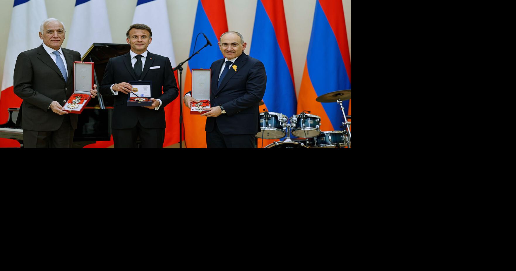 Macron croons classic ballads at a state dinner in Armenia for the French leader