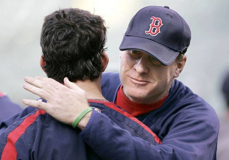 The Red Sox can often be seen waving to the dugout after a big hit