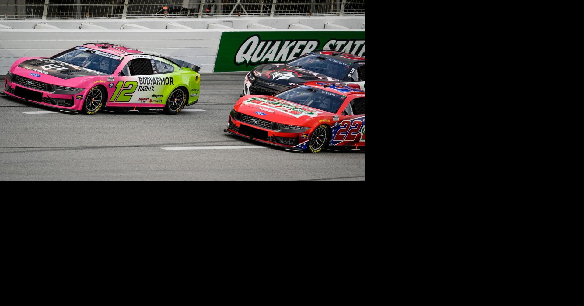 Ryan Blaney wins 3-wide battle on final lap of overtime in NASCAR Cup race in Atlanta