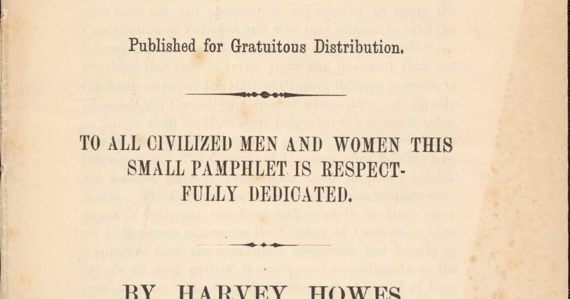 Glimpses of Vermont's Past: Harvey Howes and women's suffrage