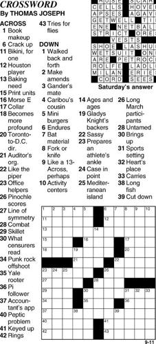 Today's Crossword | Puzzles | rutlandherald.com