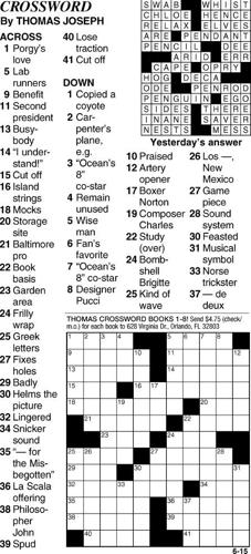Today's Crossword | Puzzles | rutlandherald.com