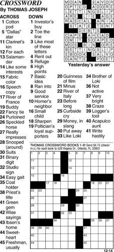 Crossword | Puzzles | rutlandherald.com