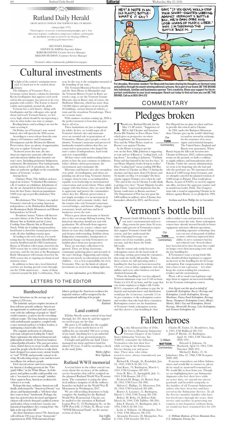 Page A4 | e-Edition | rutlandherald.com