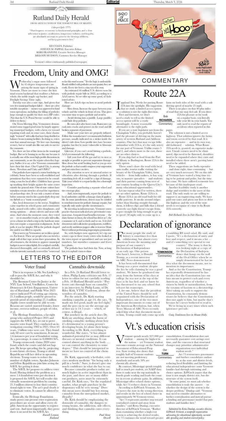 Page A4 | e-Edition | rutlandherald.com