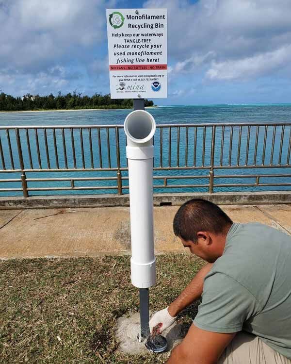 MINA installs 10 monofilament recycling bins on Saipan