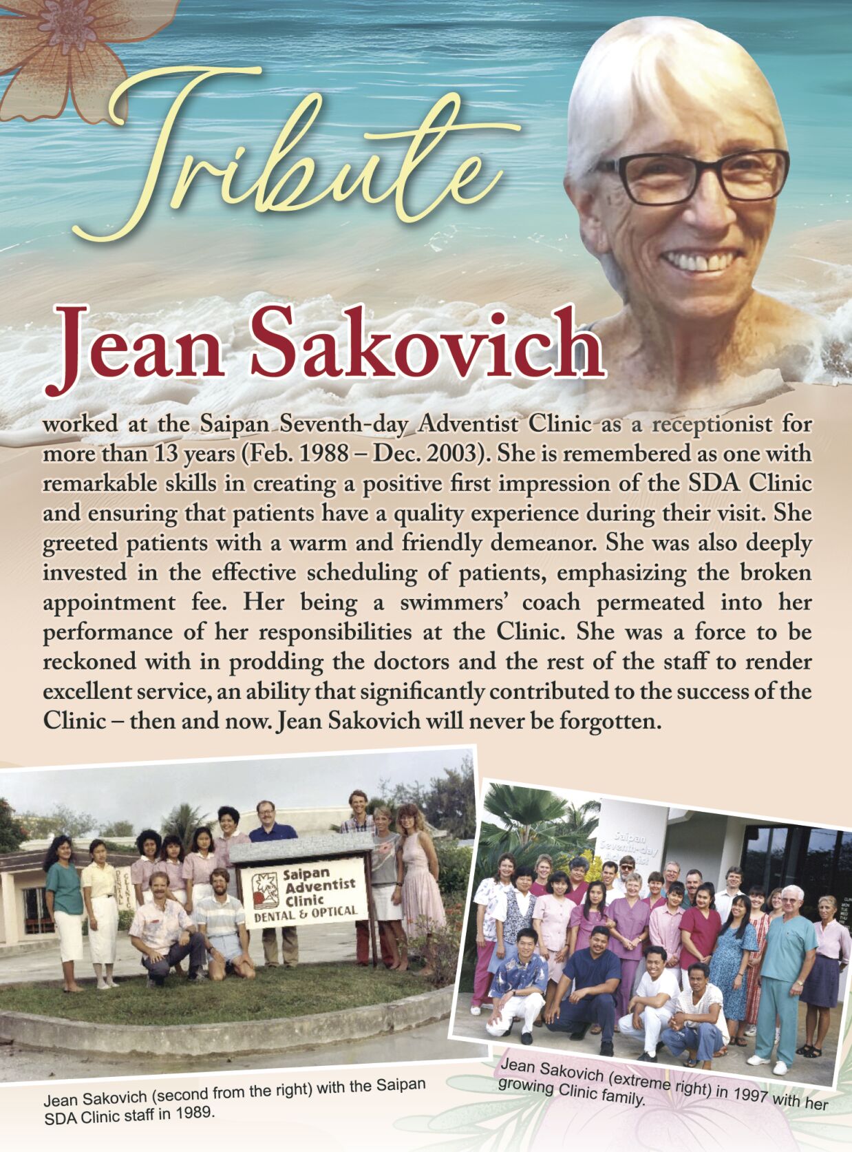 Jean Sakovich | Obituaries | Saipantribune.com