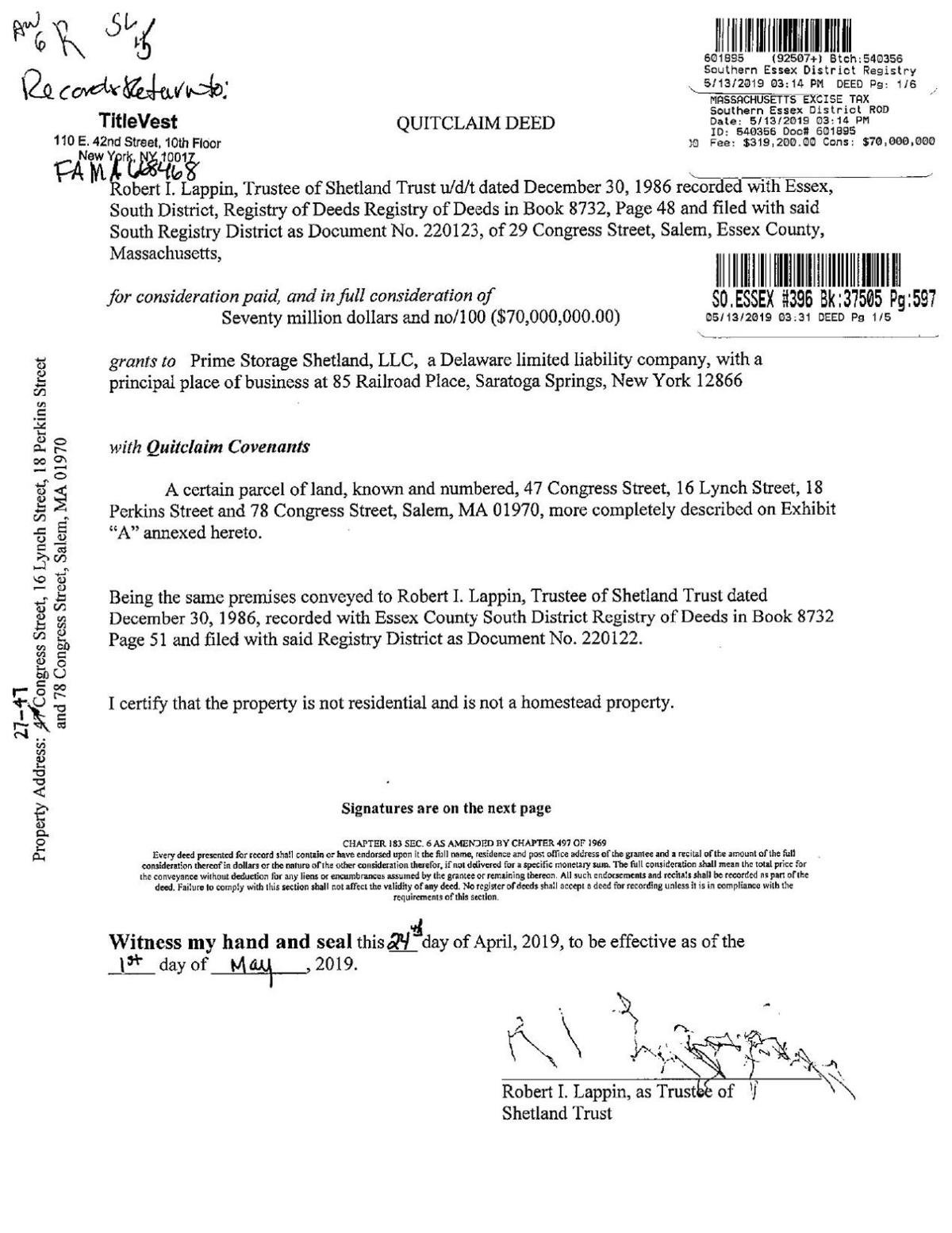 Shetland Park Deed Salemnews Com