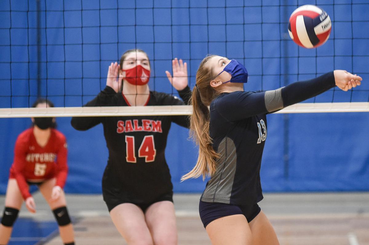 Salem at Peabody girls varsity volleyball game