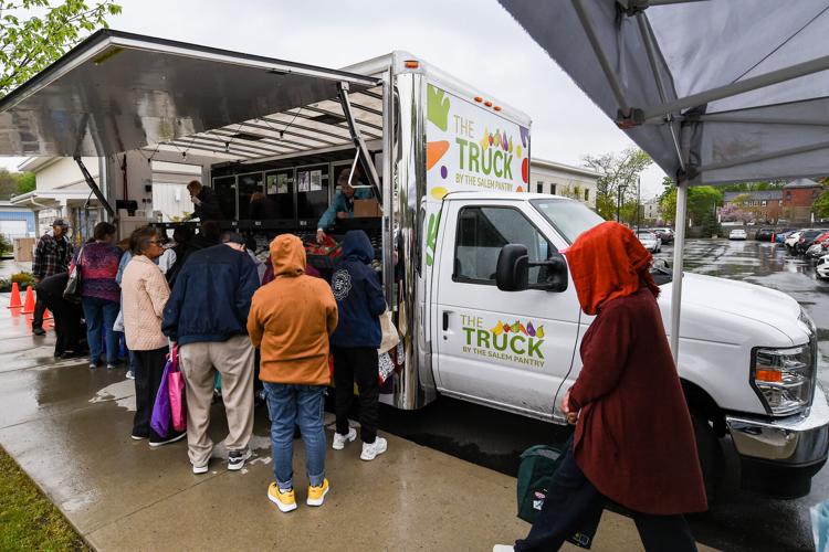 The Salem Pantry’s ‘The Truck’ sets up at Mayor Jean Levesque Community Life Center in Salem